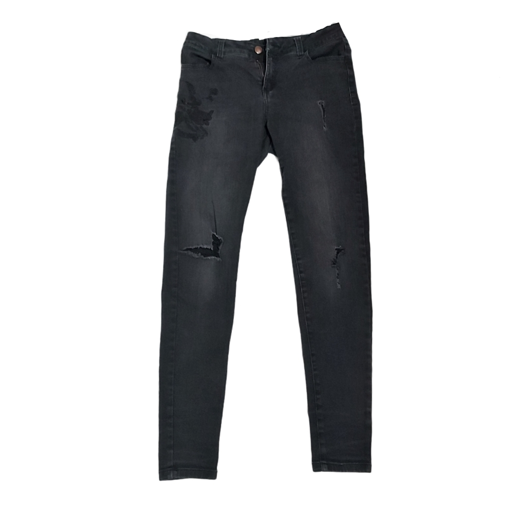 Black jeans with flowers
